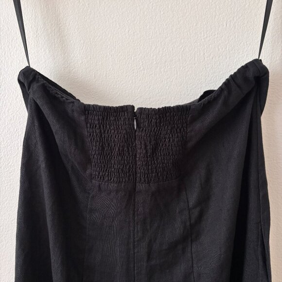 Quince European Linen Strapless Maxi Dress in Black - Picture 5 of 6